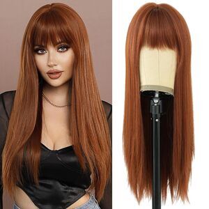 28in Light Brown Wig Natural Heat-Resistant Fiber Synthetic Wigs